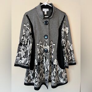 Joseph Ribkoff Black and White Floral Jacket